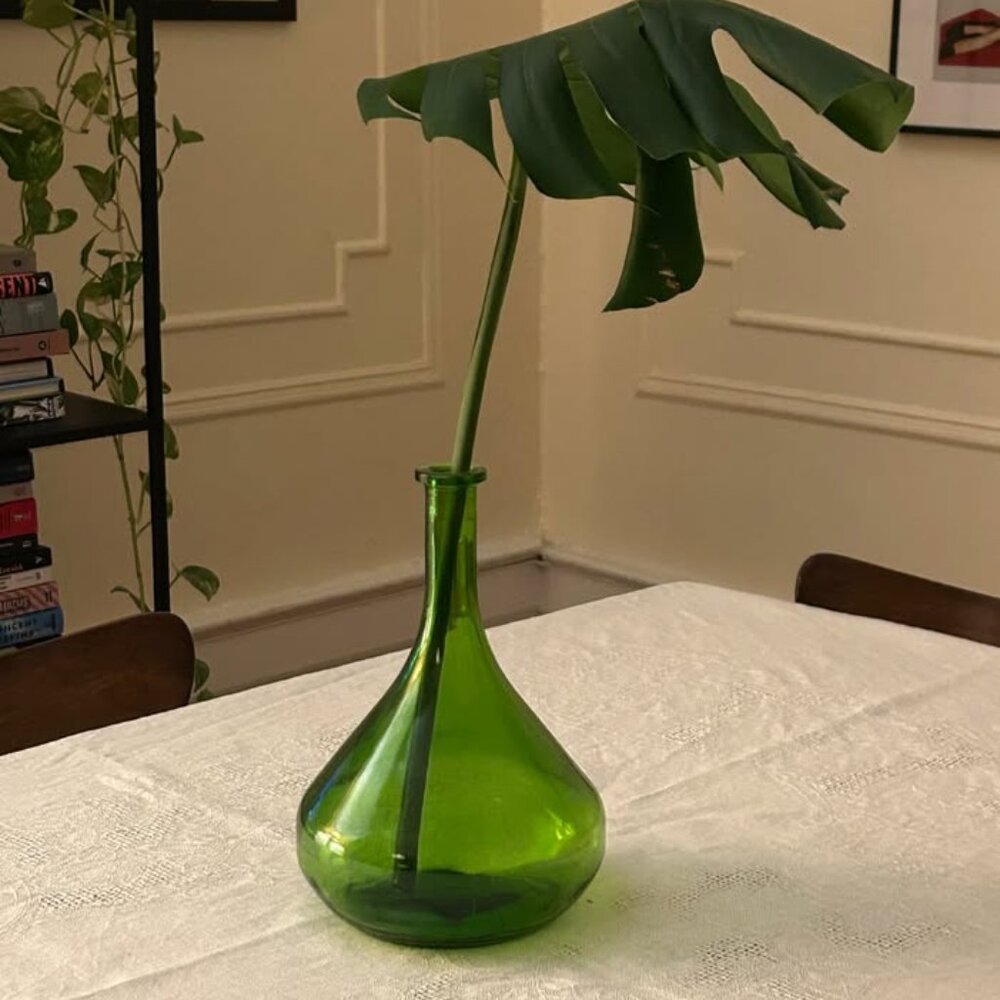 Green Bottle-Shaped Vase